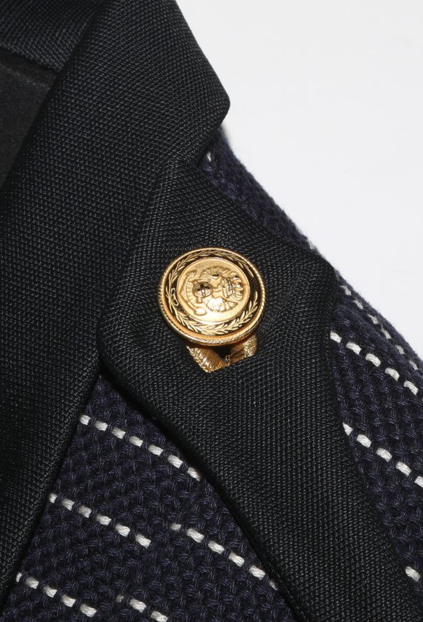 Balenciaga ICONIC S/S 2005 Pinstripe Nautical Jacket - 8