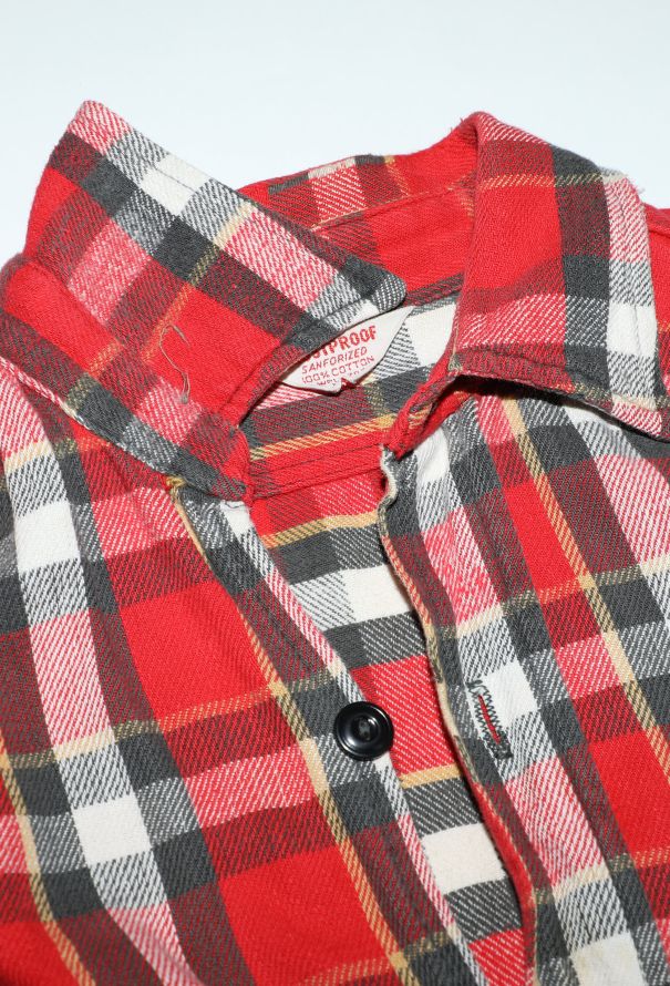 Men's Vintage 1960s Sanforized Flannel Shirt - 6 Men's Vintage 1960s Sanforized Flannel Shirt - 6