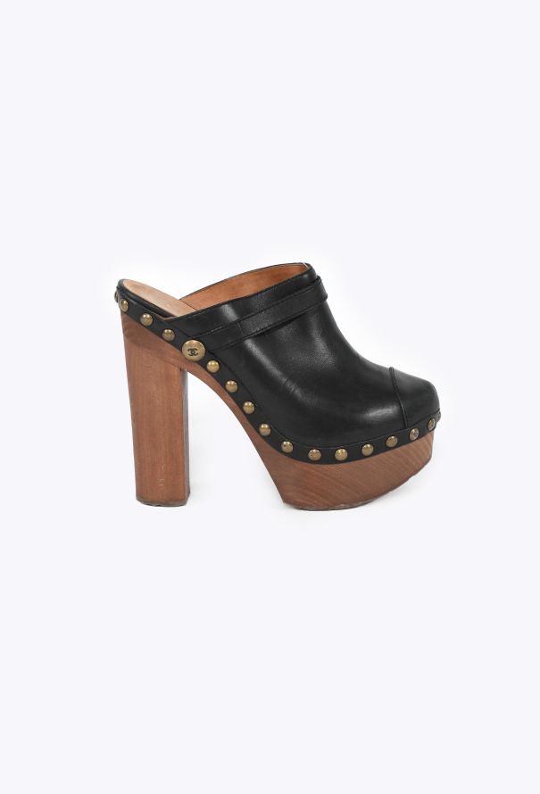 Chanel Studded Leather Platform Clogs, S/S 2010 - 1