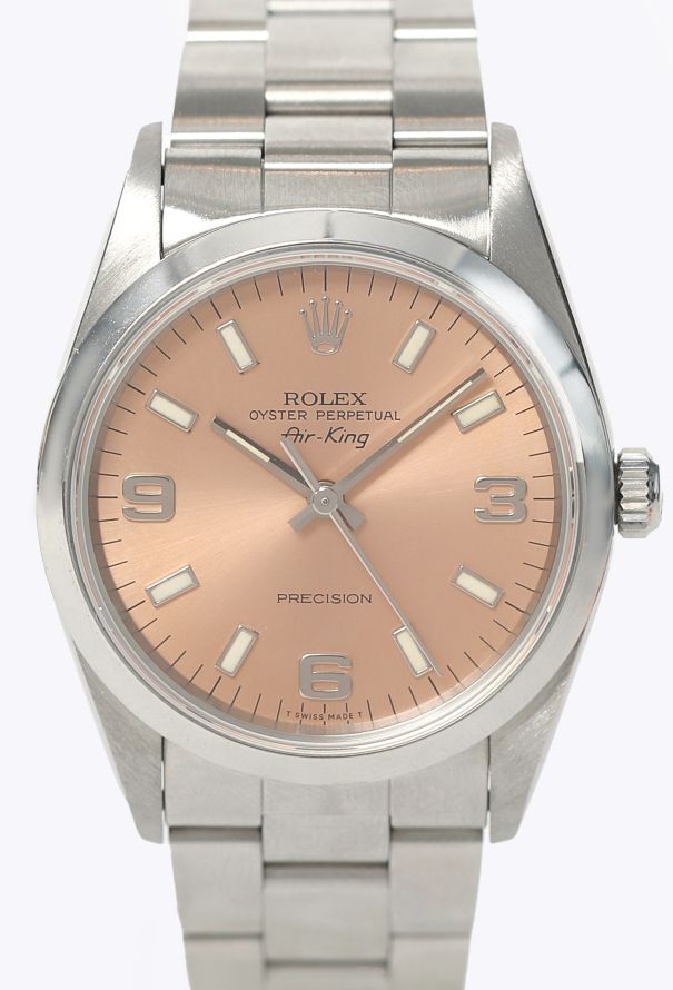 Rolex Air-King Salmon Dial & Stainless Steel Watch - 3