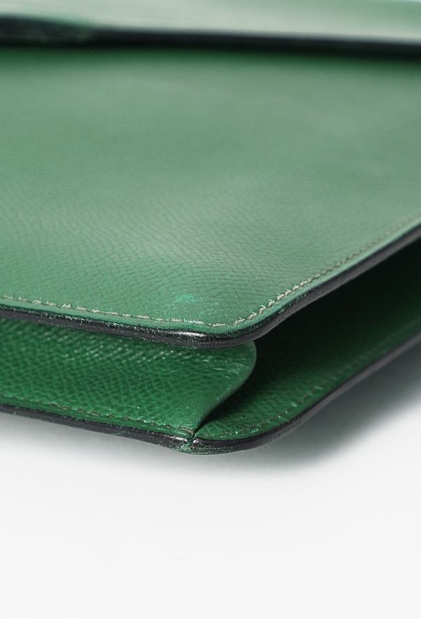 Hermès Rare '90 Green Courchevel Kelly Cross Briefcase - 7 Hermès Rare '90 Green Courchevel Kelly Cross Briefcase - 7