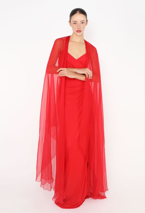 Azzaro Chiffon Sash Bustier Gown - 2