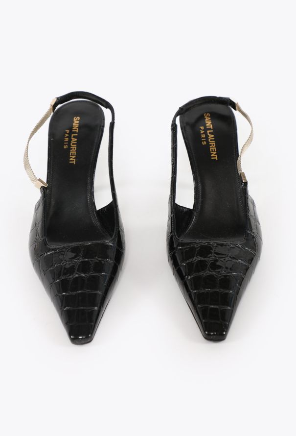 Saint Laurent 2023 Blake Embossed Slingbacks - 3