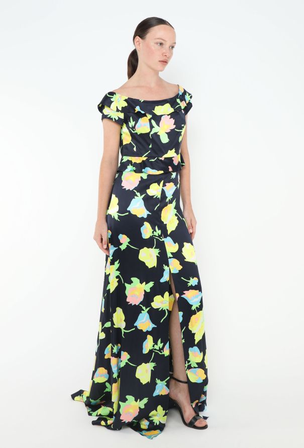 Chloé Collector S/S 1997 Floral Charmeuse Gown - 3 Chloé Collector S/S 1997 Floral Charmeuse Gown - 3
