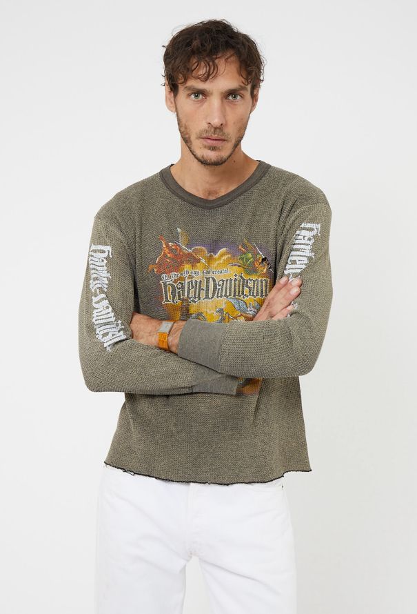 Men's Vintage RARE '80s Harley Davidson Henley - 1