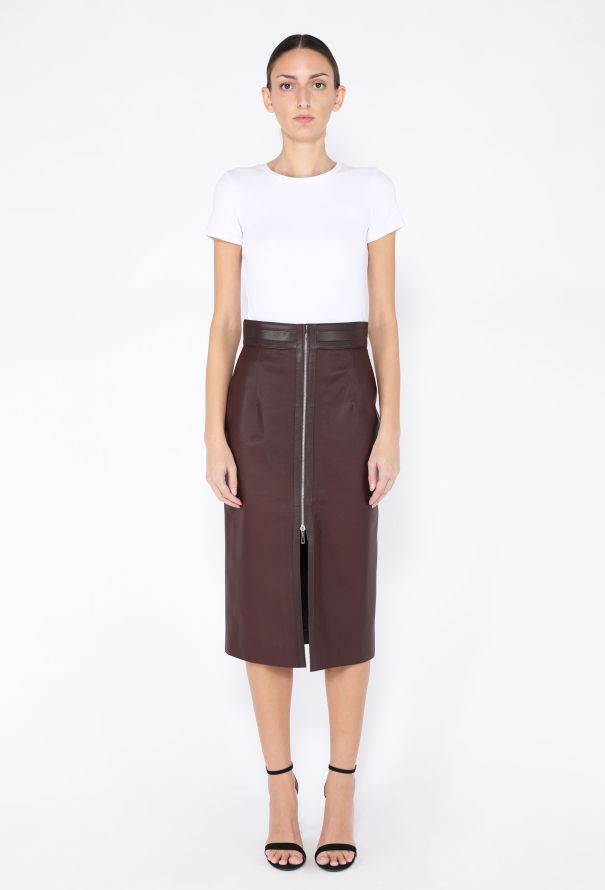 Hermès F/W 2024 Leather Zip Skirt - 1
