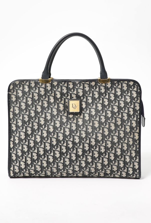 Christian Dior '70s Navy Oblique Briefcase - 1