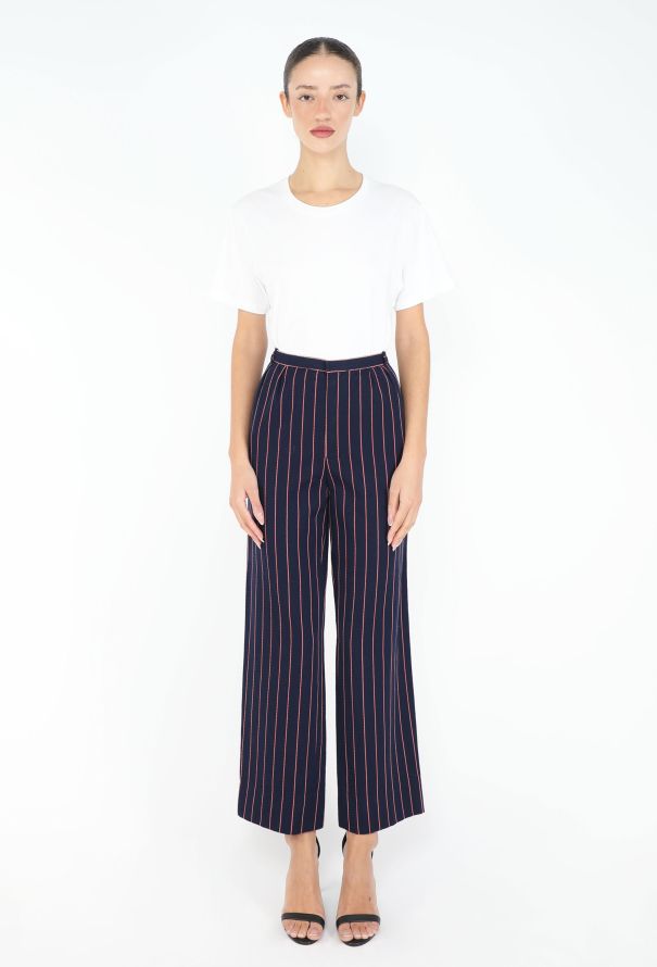 Saint Laurent Vintage Pinstripe High-Waisted Trousers - 2