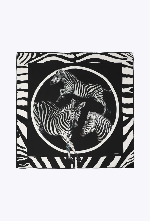 Dolce & Gabbana Zebra Print Silk Twill Scarf, 2022 - 1