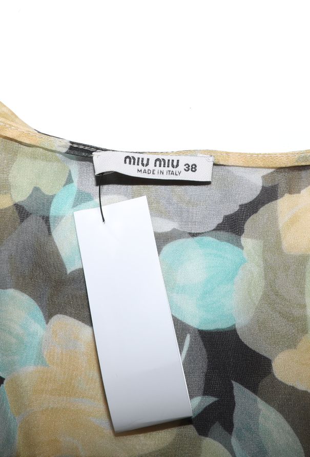 Miu Miu Rose Printed Georgette Dress - 6