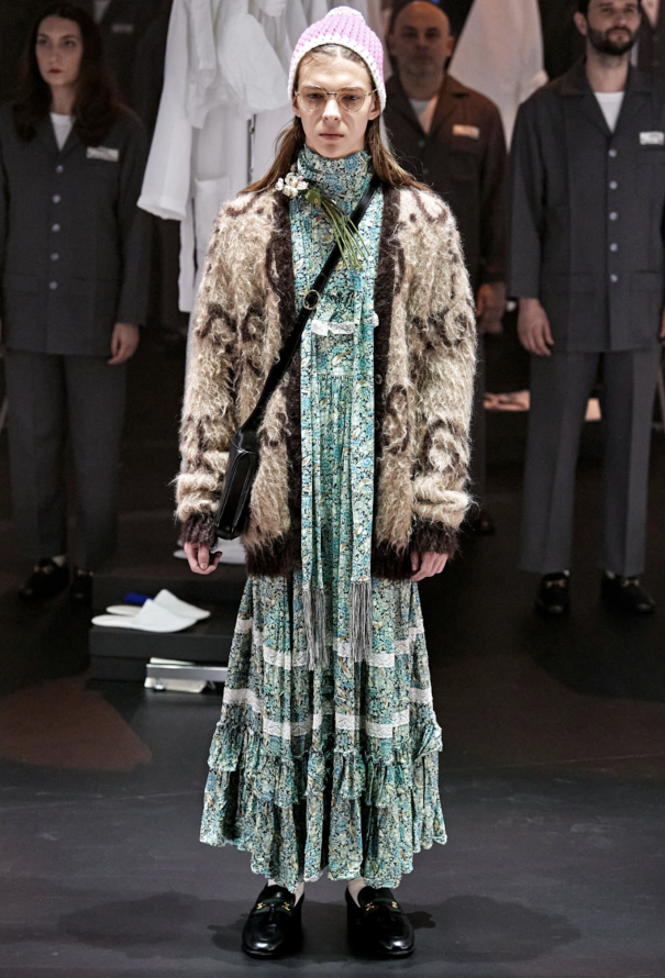 Gucci Liberty Floral Lace-Trim Dress, F/W 2020 - 2