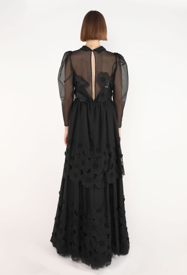 Les 5A Floral Appliqué Gown, 1990s - 5