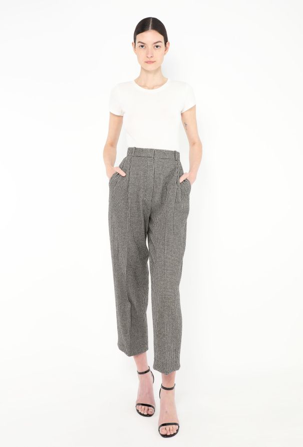 The Row Nica Houndstooth Camel Hair Trousers - 1
