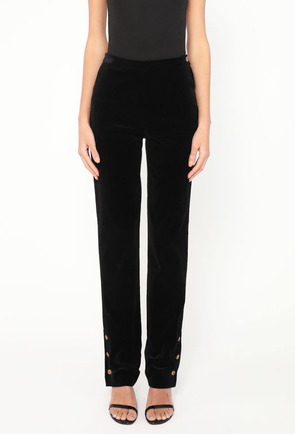 Chanel F/W 1996 Velvet Gripoix Trousers - 3 Chanel F/W 1996 Velvet Gripoix Trousers - 3