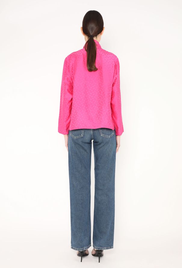 Saint Laurent Vintage Polka Dot Lavallière Blouse - 6 Saint Laurent Vintage Polka Dot Lavallière Blouse - 6