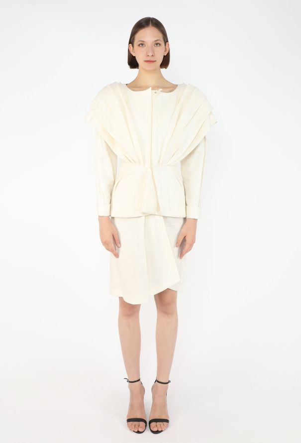 Thierry Mugler Pleated Linen Wasp Ensemble, S/S 1988 - 1