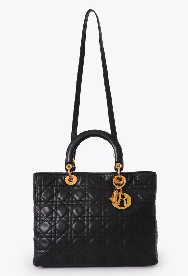 【ヴィンテージ】Rank:S☆Dior Black Large Cannage バック Black Cannage Large Lady Dior - Dior | Authentic & Vintage