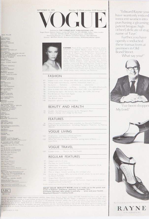 VOGUE UK 1975 August & September Issue Trio - 4