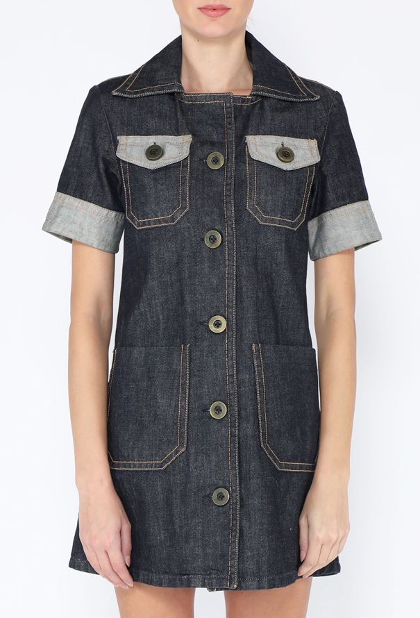 Chloé 2007 Denim Workwear Dress - 3