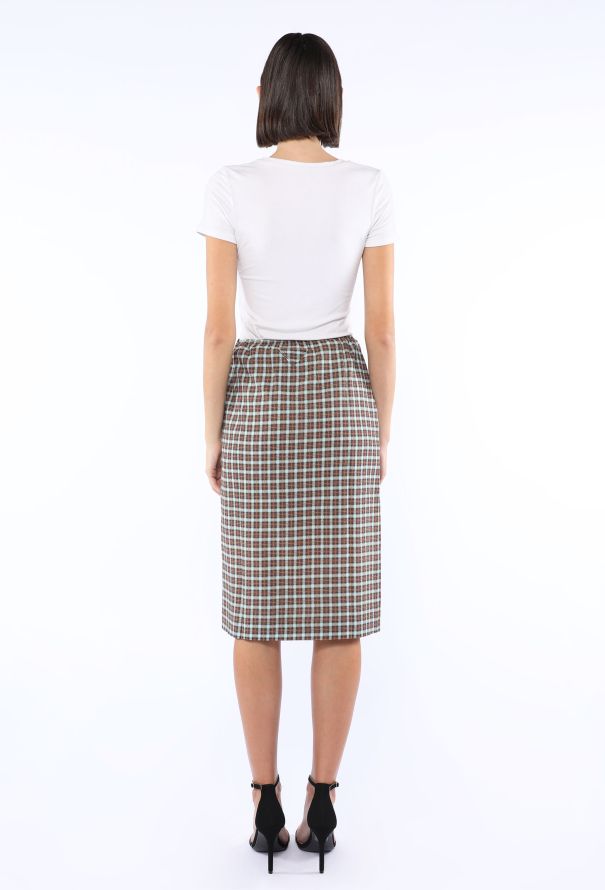 Prada Checked Stretch Georgette Skirt, 2025 - 4