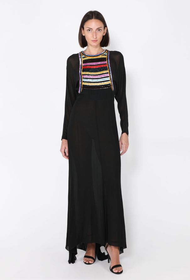 Chloé Sequined Silk Evening Dress, 1980s - 3