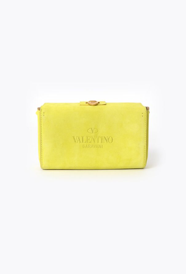 Valentino Yellow Suede Clutch - 1