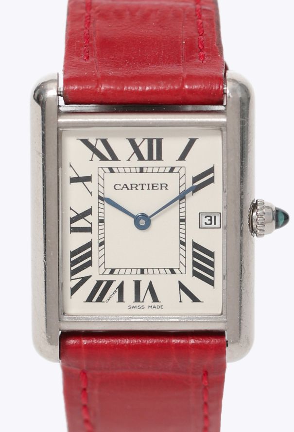 Cartier 18K White Gold Tank Louis GM Watch - 3