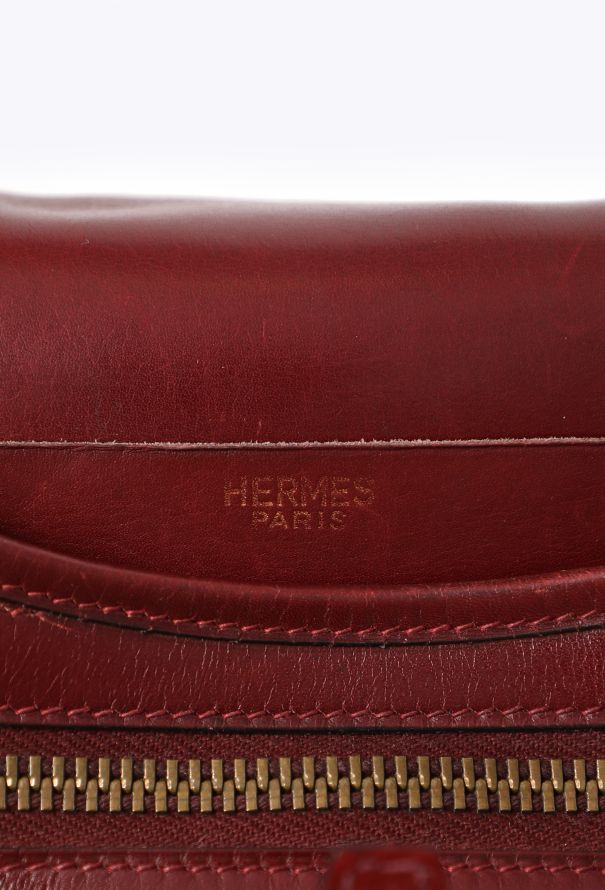 Hermès Burgundy Box Balle de Golf Bag, 1970s - 14