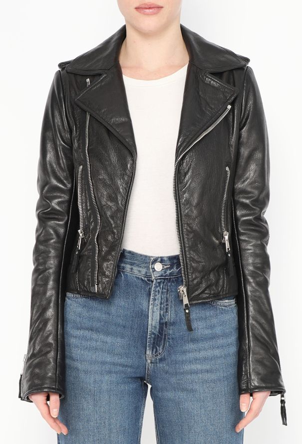 Balenciaga Lambskin Leather Biker Jacket - 4