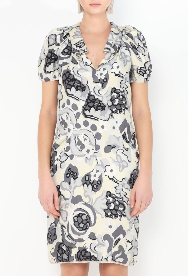 Balenciaga S/S 2008 Ruched Floral Silk Dress - 3 Balenciaga S/S 2008 Ruched Floral Silk Dress - 3