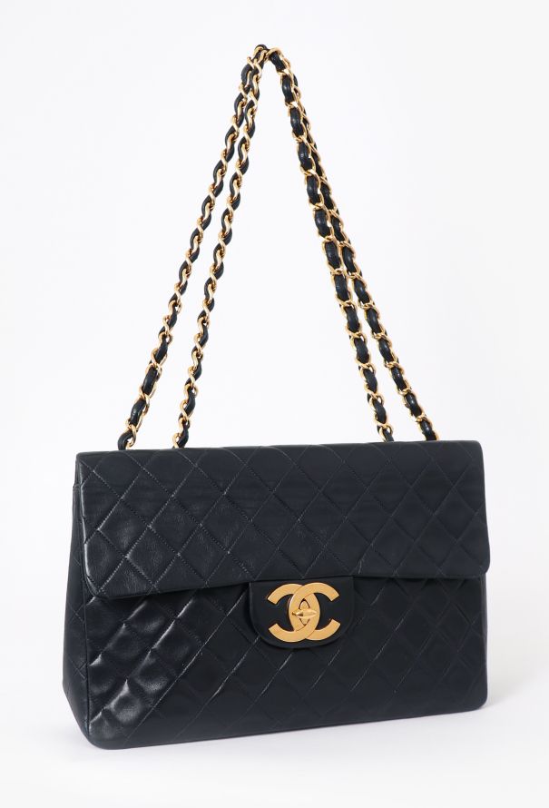 Chanel '90s Navy Maxi Timeless Bag - 4