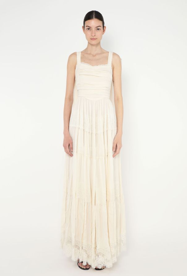Dolce & Gabbana STUNNING Chantilly Trim Crêpe Gown - 3
