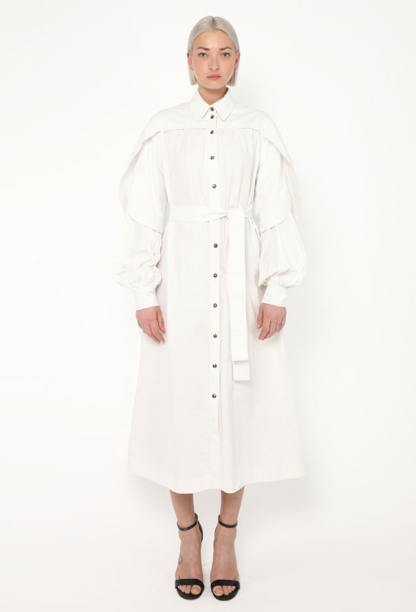 Céline S/S 2017 Tulip-Sleeve Cotton Dress - 1