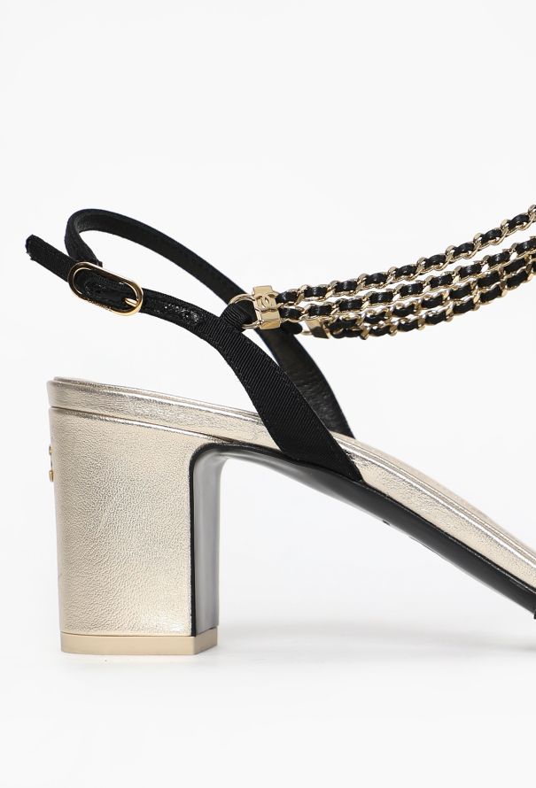 Chanel Metallic Chainlink Sandals, 2023 - 5