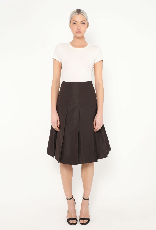 Prada S/S 2001 Pleated Nylon Skirt - 1