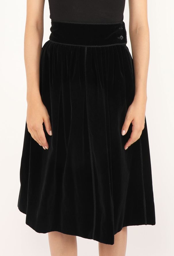 Saint Laurent Russian Passmenterie Velvet Skirt, 1976 - 2