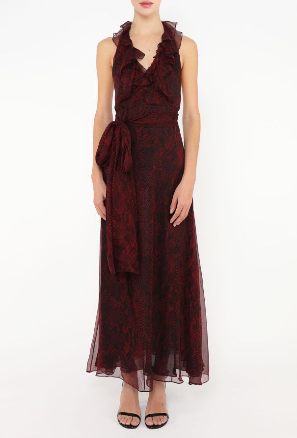 Saint Laurent S/S 2013 Snake Print Chiffon Gown - 4