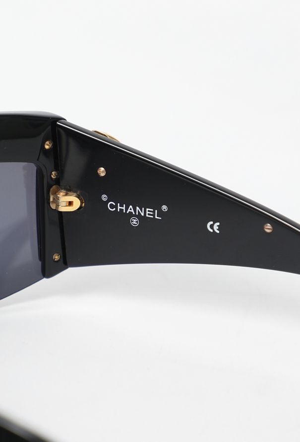 Chanel COLLECTOR F/W 1992 Leather Trim Sunglasses - 6