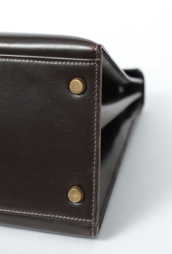 Hermès Vintage '50s Marron Box Kelly Sellier 32 - 9