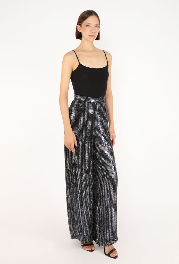 Giorgio Armani Vintage Sequin Silk Trousers - 4