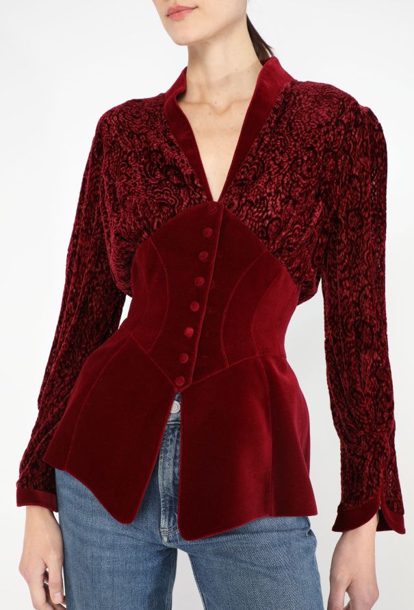 Thierry Mugler STUNNING 1993 Velvet Corset Jacket - 1