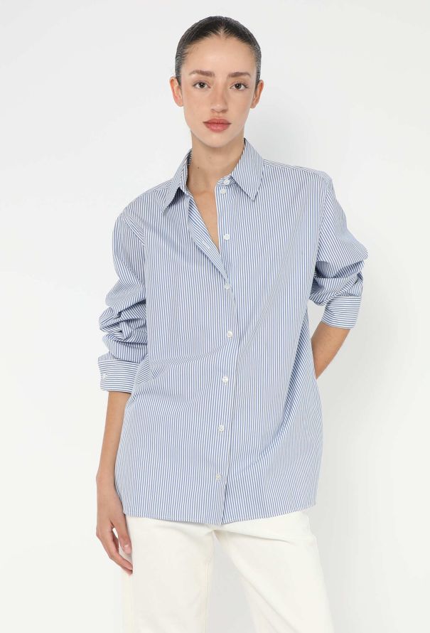 The Row Classic Striped Poplin Shirt - 1