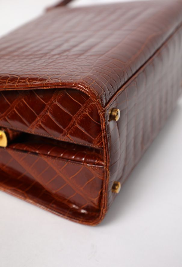 Judith Leiber Vintage Cognac Alligator Doctor Bag - 10