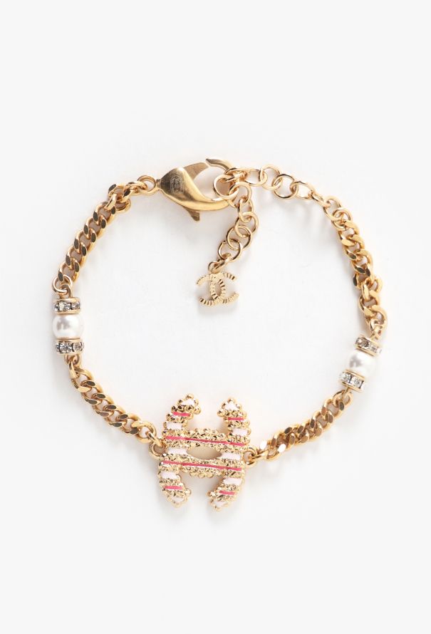 Chanel 2023 Trompe l'Œil Tweed 'CC' Bracelet - 1