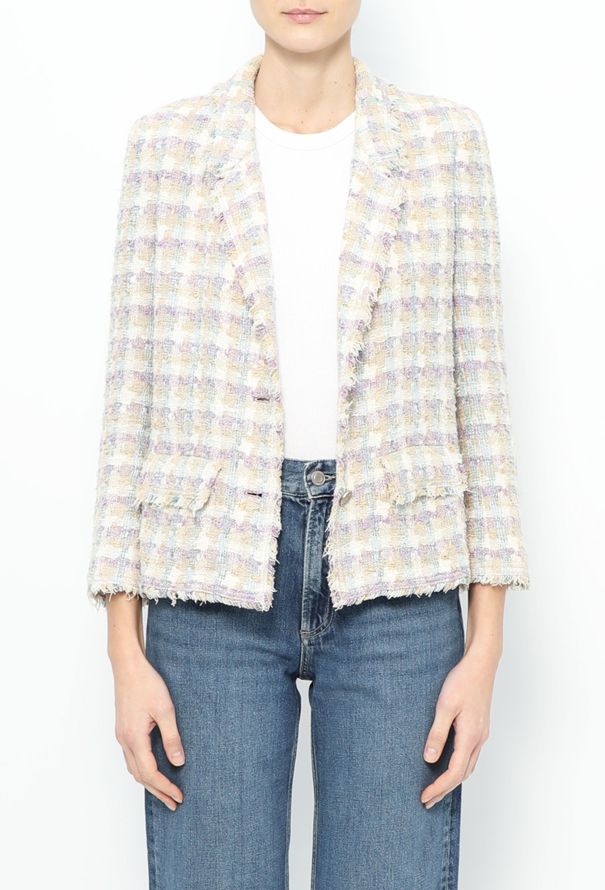 Chanel 2005 Tweed Frayed Trim Jacket - 1