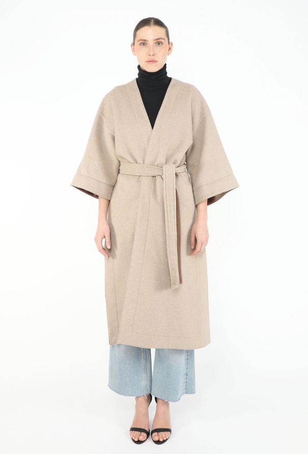 Céline Cashmere Belted Wrap Coat - 1