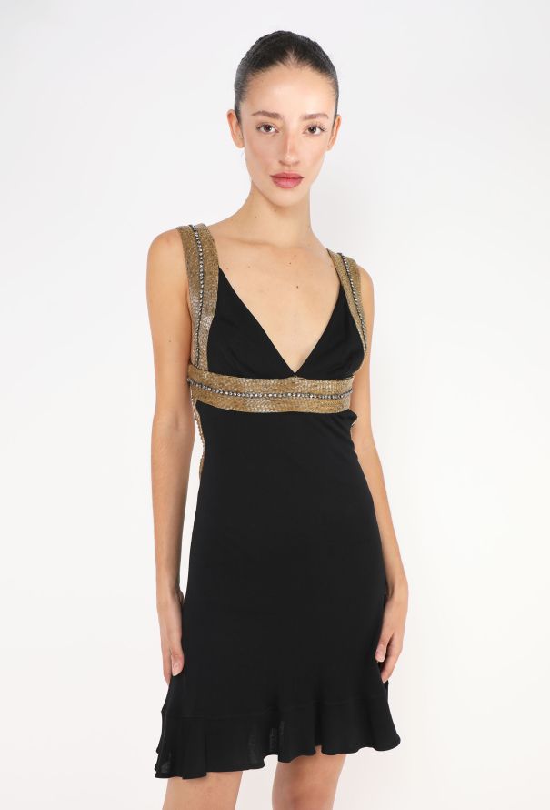 Roberto Cavalli 2005 Open-Back Strass Empire Dress - 1