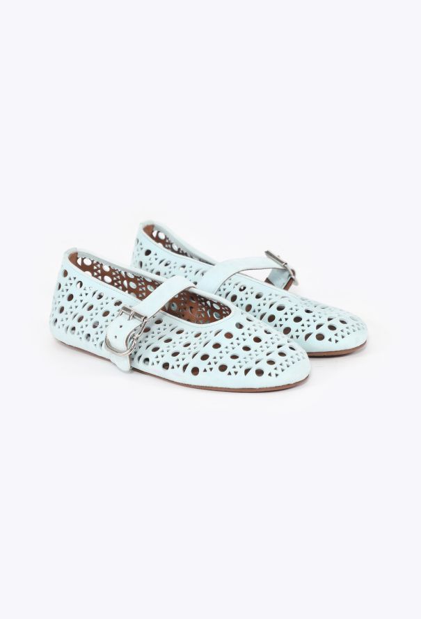 Alaïa Leather Lacerated Ballet Flats, 2022 - 3