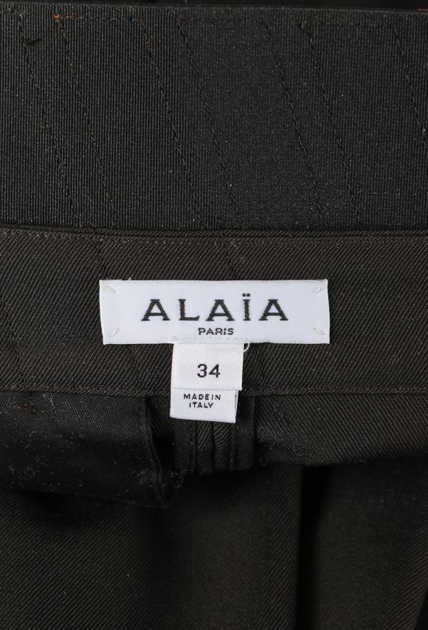 Alaïa Pleated Leather Trim Trousers, Resort 2026 - 6