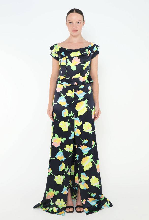 Chloé Collector S/S 1997 Floral Charmeuse Gown - 1